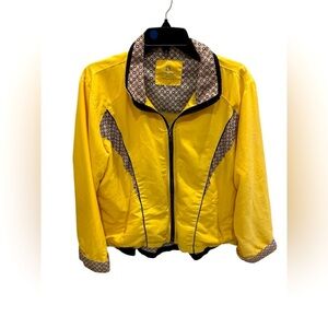 Activology Athletic Windbreaker Light Yellow Pattern Jacket Size XL